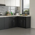 Meuble d'angle de cuisine efficace, îlot de cuisine en L : Grand espace de rangement avec tiroirs à glissière fluide, comptoir UV