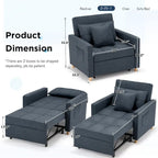 Fauteuil convertible 3-en-1, plusieurs coloris, une place