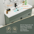 Meuble-lavabo de salle de bain Wavy Line 30/36/48 avec évier et robinet