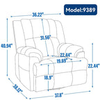 Fauteuil inclinable manuel vert surdimensionné avec pivotement, basculement et revêtement en tissu