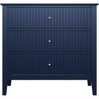 Heynemo Commode 3 Tiroirs, Table de Chevet en Bois Peint de 76 cm de Haut avec Rangement, Grande Commode Moderne avec Coulisses à Roulement à Billes