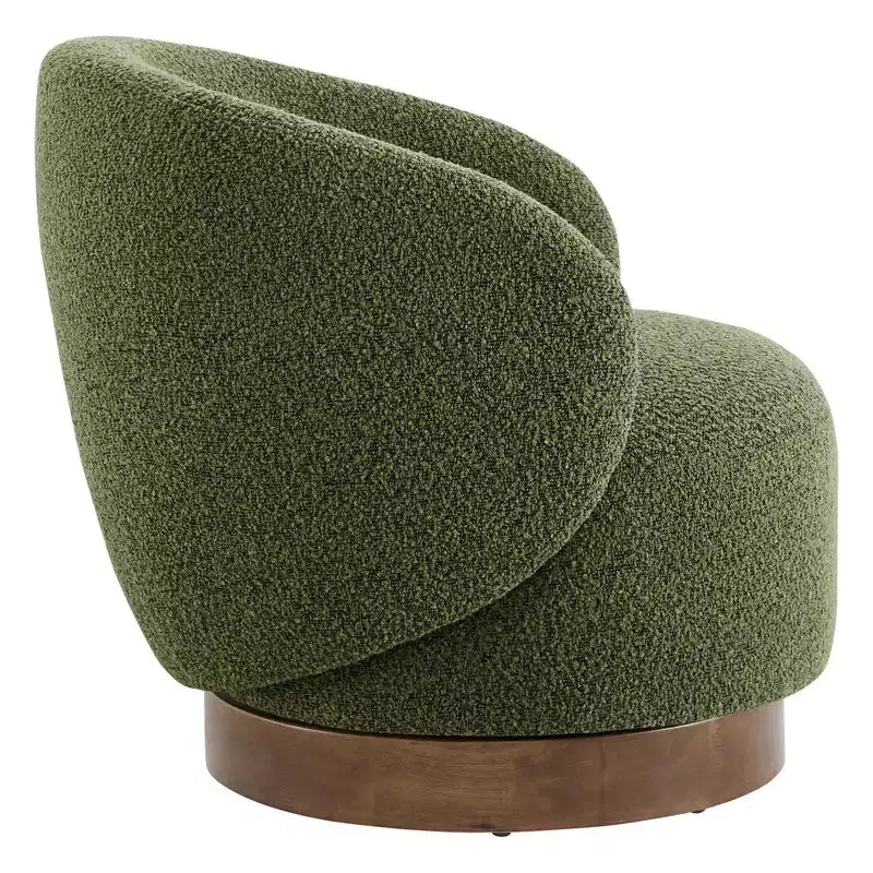 Fauteuil d'appoint pivotant Spruce&Spring en tissu avec base en bois