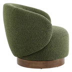 Fauteuil d'appoint pivotant Spruce&Spring en tissu avec base en bois