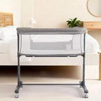 Berceau à roulettes – Beige / Gris / Rose, cododo, pour 1 bébé
