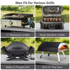 Îlot de cuisine extérieure de 198,9 cm avec comptoir en acier inoxydable, station de barbecue pliable et armoires de rangement, noir