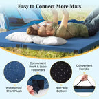 Matelas de camping en mousse à mémoire de forme Costway avec fond antidérapant, sac de voyage pour le couchage en extérieur, gris/bleu