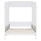 Lit escamotable mural Whisen Modern Design Queen size en bois avec canapé et étagères
