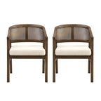 Christopher Knight Home - Chaise de salle à manger capitonnée en cannage (Lot de 2)