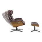 Jovan 31.5 Fauteuil inclinable en cuir véritable avec ottoman