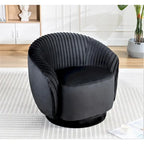 Petit fauteuil pivotant rond en velours Milvo