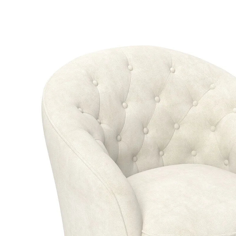 Fauteuils pivotants à 360 degrés en velours capitonné moderne SEYNAR avec dossier touffeté (lot de 2)