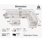 Canapé d'angle modulaire en velours côtelé Dyonery avec housses lavables
