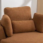 Fauteuil d'appoint pivotant rembourré 42,3 W avec 4 oreillers et pouf de rangement demi-lune