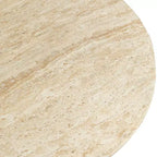 Table basse piédestal ronde en Fiberstone, table d'appoint sculptée pour l'intérieur et l'extérieur avec patins antidérapants