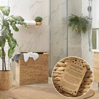 Panier à linge Casafield à 2 sections avec couvercle et sacs de doublure amovibles, trieur de linge tressé en jacinthe d'eau pour vêtements