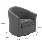 Lot de 2 fauteuils pivotants modernes avec accoudoirs pour salon