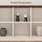 Étagère de rangement à 8 cubes, bibliothèque horizontale de style ferme, bibliothèque de rangement en bois de 157 cm pour entrée, étagères basses et longues pour salon