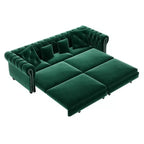 Canapé-lit gigogne 3-en-1 King Size Whisen Velvet et canapé convertible avec pouf mobile, design capitonné