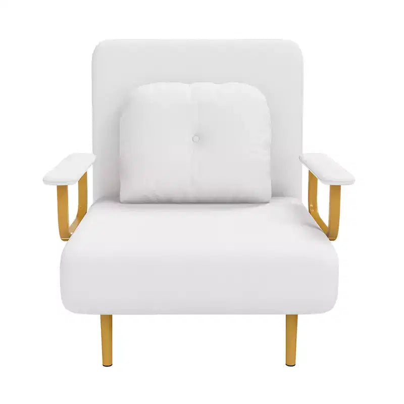 Canapé-lit pliant 3-en-1 convertible en fauteuil - Dossier réglable sur 5 positions avec oreiller, lit d'appoint peu encombrant pour salon, chambre et bureau (Blanc)