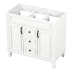 Meuble-lavabo de salle de bain moderne de 91 cm avec lavabo et armoire de toilette, 2 portes et 2 tiroirs