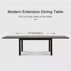 Table à manger extensible Okak en aluminium pour patio, cuisine et salle à manger
