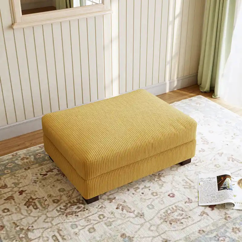Pouffe d'appoint oversize en velours côtelé moderne