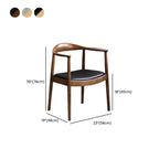 Chaise de salle à manger scandinave incurvée en bois tressé avec accoudoirs