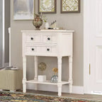 Console étroite de 60 cm avec 3 tiroirs et étagère, table d'appoint pour petite entrée ou salon