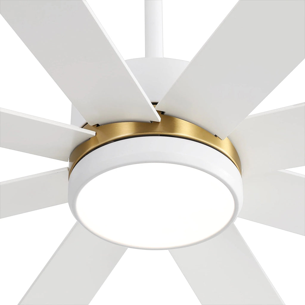 Ventilateur de plafond de 65 pouces à 8 pales noires avec lumière LED et télécommande