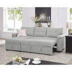 Canapé d'angle réversible convertible avec lit gigogne, méridienne de rangement et pieds durables