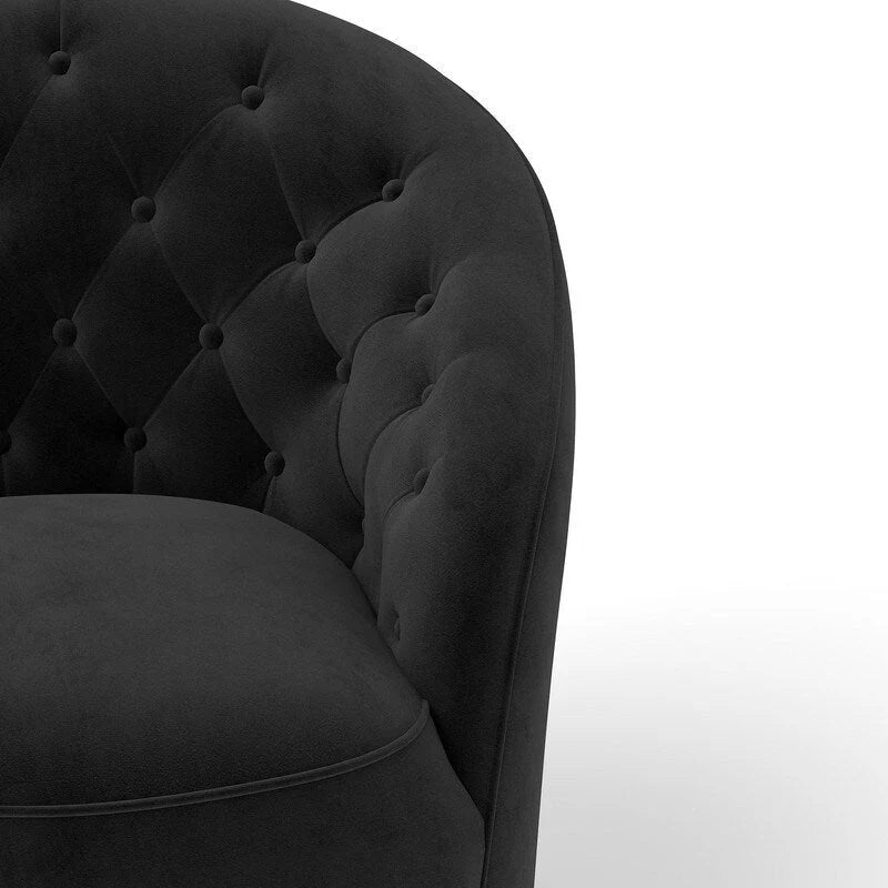 Fauteuils pivotants à 360 degrés en velours capitonné moderne SEYNAR avec dossier touffeté (lot de 2)