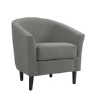 2 fauteuils club modernes en lin avec accoudoirs ronds