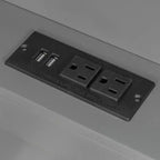 Lit superposé double sur toute la longueur avec rangement, lumières LED et station de charge, lit superposé en bois avec étagères latérales pour enfants et adolescents