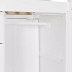 Lit superposé double sur double avec armoire de rangement et tiroirs, lit superposé double en bois peu encombrant avec garde-corps pour appartement, chambre à coucher