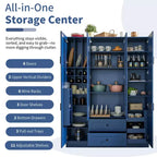 Garde-manger de cuisine autoportant Whisen 71''H, grand buffet de salle à manger avec 6 portes et étagères réglables