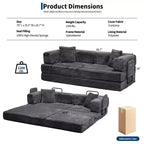 Canapé-lit convertible 5-en-1 80,7 po – Velours côtelé, 544 kg, aucun assemblage