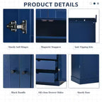 Garde-manger de cuisine autoportant 77H, armoire de rangement de style ferme avec étagères réglables, étagères de porte, tiroirs et casiers à vin - ModernLuxe