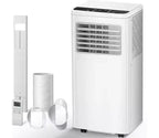 Climatiseur portable 8 000 BTU, unité 3-en-1 avec 4 modes, minuterie, écran LED, télécommande et kit d'installation, pour chambre/salon/bureau, Blanc.
