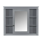 Meuble-lavabo de salle de bain moderne de 91 cm avec lavabo et armoire de toilette, 2 portes et 2 tiroirs