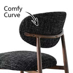 Lot de 4 chaises de salle à manger modernes rembourrées avec dossier incurvé, chaises d'appoint sans accoudoirs à cadre en fer pour salle à manger, cuisine-Panipeachy