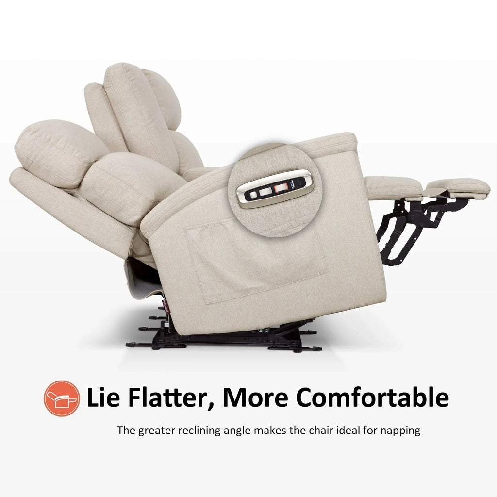 Canapé inclinable électrique MCombo 60,2 po avec massage et double chauffage, appuie-tête réglable, ports USB et Type C, tissu