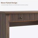 Meuble de rangement de bureau cannelé, bureau de direction moderne de 54 po avec station de recharge, bureau d'ordinateur en bois avec tiroirs classeurs pour bureau d'étude