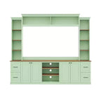 Meuble TV mural 4-en-1 ModernLuxe de style campagnard, convient aux téléviseurs jusqu'à 70 pouces, meuble TV console multimédia avec étagères réglables et tiroirs