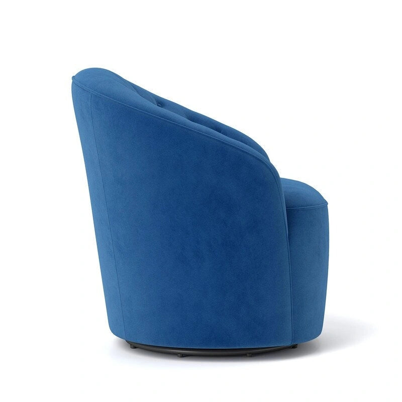 Fauteuils pivotants à 360 degrés en velours capitonné moderne SEYNAR avec dossier touffeté (lot de 2)