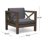 Ensemble de conversation d'extérieur Brava 6 pièces en bois d'acacia par Christopher Knight Home