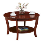 Table basse ronde avec étagère American Heritage de Convenience Concepts