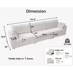 Canapé d'angle modulaire en velours côtelé Dyonery avec housses lavables