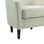 2 fauteuils club modernes en lin avec accoudoirs ronds