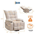 Fauteuil inclinable releveur électrique pour personnes âgées avec fonctions massage et chauffage, inclinable surdimensionné avec fonctions massage et chauffage, revêtement doux et rembourré, poche latérale et porte-gobelets