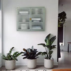 Armoires murales doubles en verre avec suffisamment d'espace de rangement, étagères amovibles, armoire murale, coffre de rangement à outils pratique